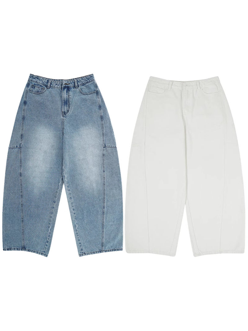 LKTM Men's Wear# American Vintage Baggy Deconstruction Wide Leg Machete Jeans Men's and Women's High Street Couple Fashion Brand Pants