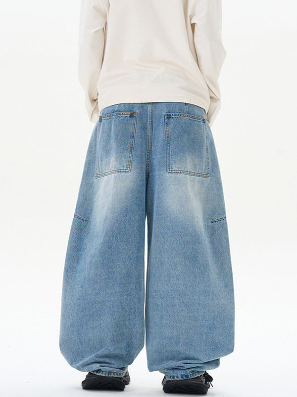 LKTM Men's Wear# American Vintage Baggy Deconstruction Wide Leg Machete Jeans Men's and Women's High Street Couple Fashion Brand Pants